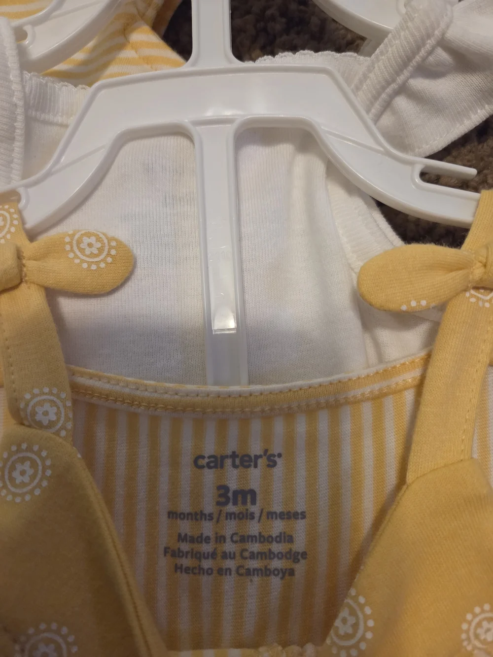 Carter's Red Heart Print Dress with Yellow Gingham & Striped Outfit Mix